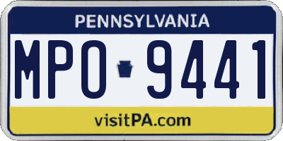 PA license plate MPO9441