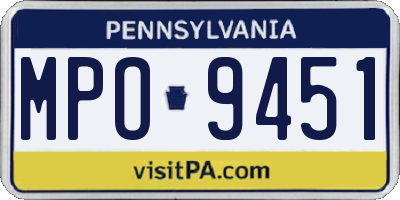 PA license plate MPO9451