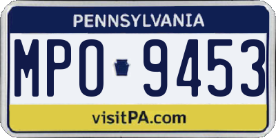 PA license plate MPO9453