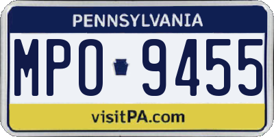 PA license plate MPO9455