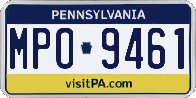 PA license plate MPO9461