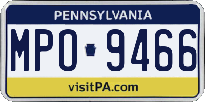 PA license plate MPO9466