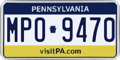 PA license plate MPO9470