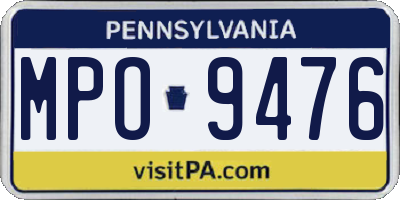 PA license plate MPO9476