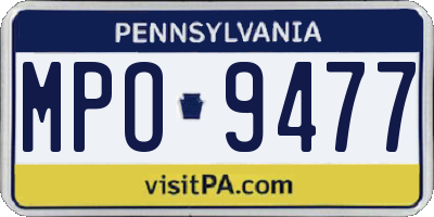 PA license plate MPO9477