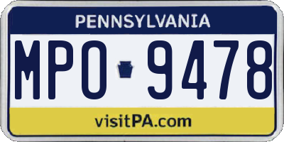 PA license plate MPO9478
