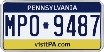PA license plate MPO9487