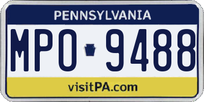 PA license plate MPO9488