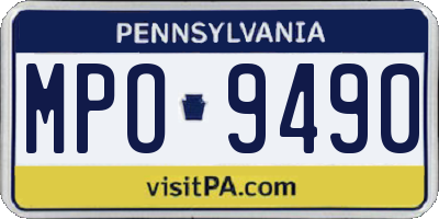 PA license plate MPO9490