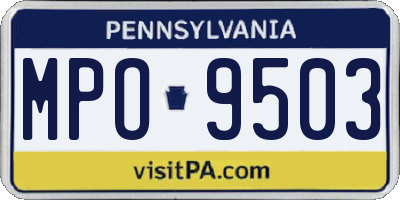 PA license plate MPO9503