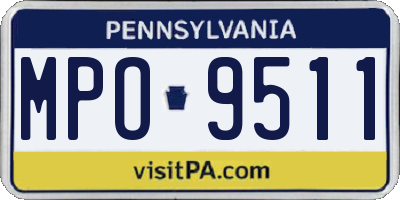 PA license plate MPO9511
