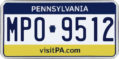 PA license plate MPO9512
