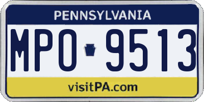 PA license plate MPO9513