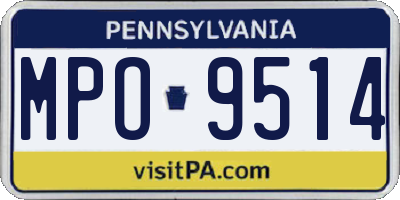 PA license plate MPO9514