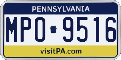 PA license plate MPO9516