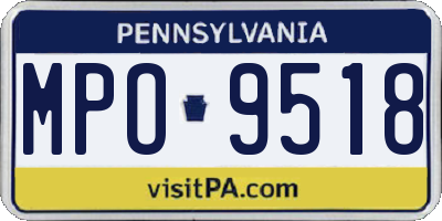 PA license plate MPO9518