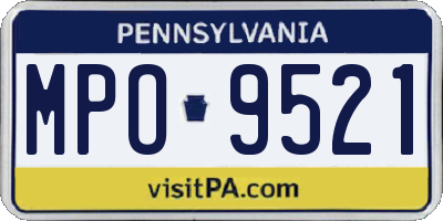 PA license plate MPO9521