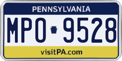 PA license plate MPO9528