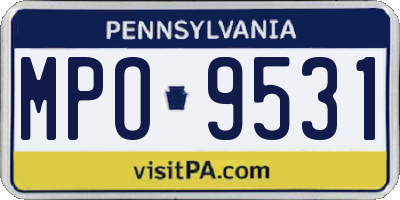 PA license plate MPO9531