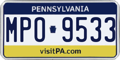 PA license plate MPO9533