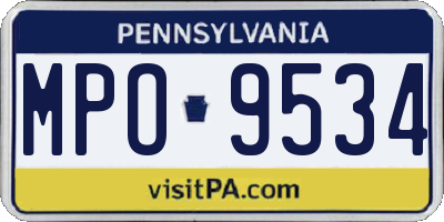 PA license plate MPO9534