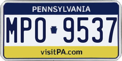 PA license plate MPO9537