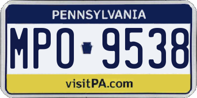 PA license plate MPO9538