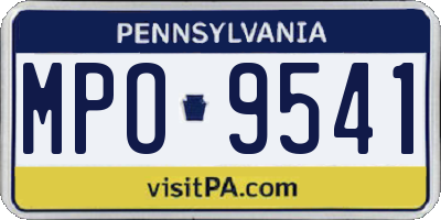 PA license plate MPO9541