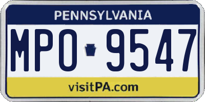 PA license plate MPO9547