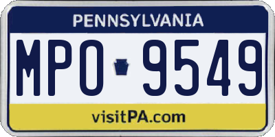 PA license plate MPO9549