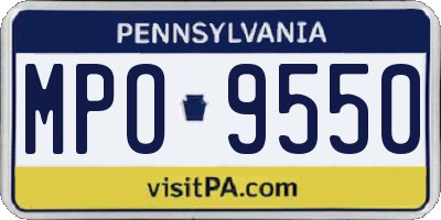 PA license plate MPO9550