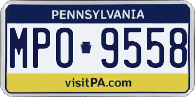 PA license plate MPO9558