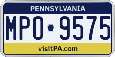 PA license plate MPO9575