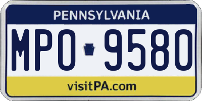 PA license plate MPO9580