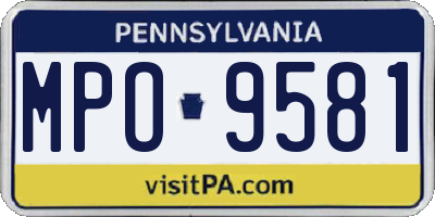 PA license plate MPO9581
