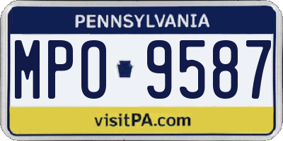 PA license plate MPO9587