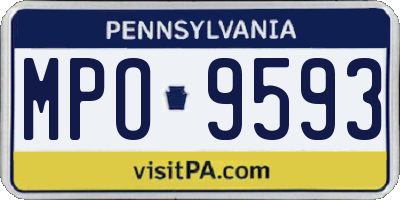 PA license plate MPO9593