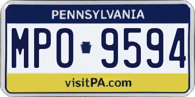 PA license plate MPO9594