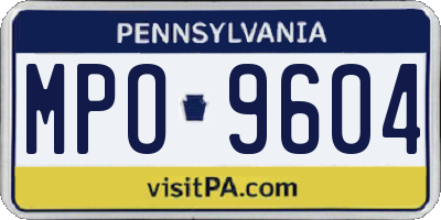 PA license plate MPO9604