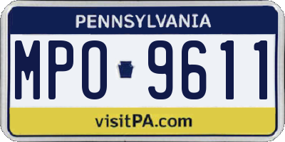 PA license plate MPO9611