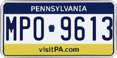 PA license plate MPO9613