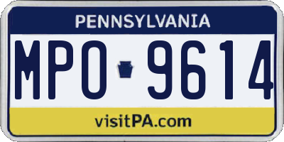 PA license plate MPO9614