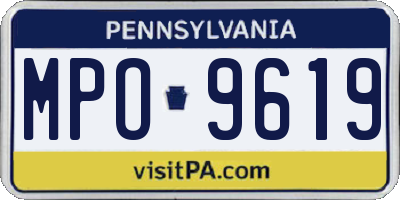 PA license plate MPO9619