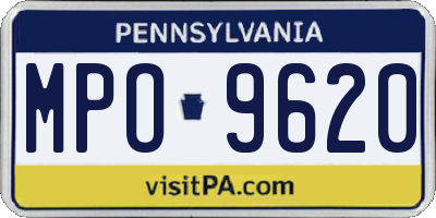 PA license plate MPO9620
