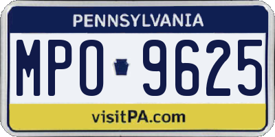 PA license plate MPO9625