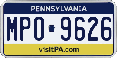 PA license plate MPO9626
