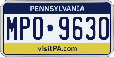 PA license plate MPO9630