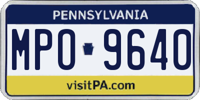 PA license plate MPO9640