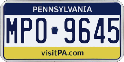 PA license plate MPO9645