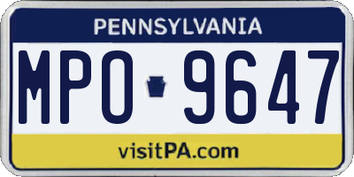 PA license plate MPO9647